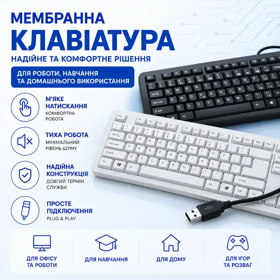 Механічна клавіатура з RGB-підсвічуванням та тактильними клавішами на сучасному робочому столі