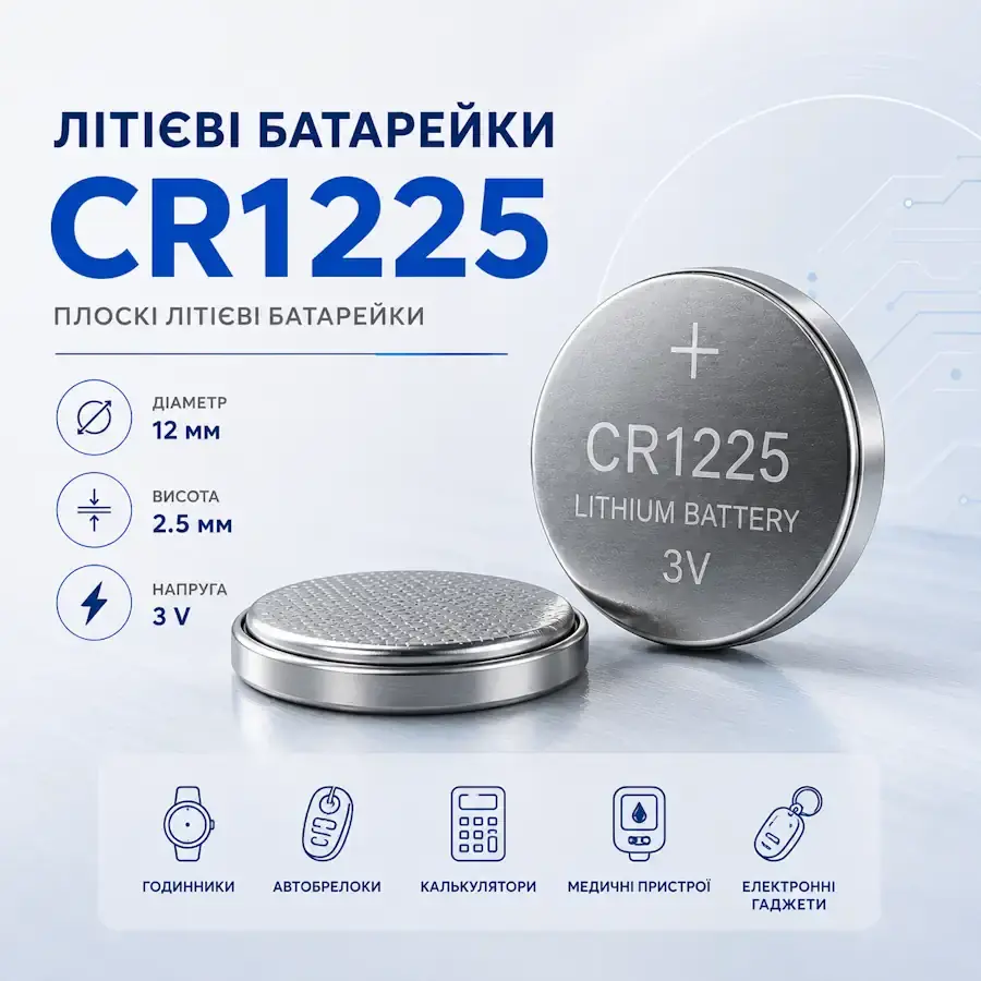 Літієві батарейки CR1225 у вигляді антропоморфного персонажу
