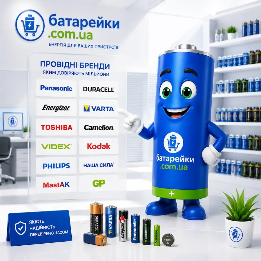 Популярні бренди батарейок та акумуляторів, представлені на сайті батарейки.com.ua, демонструючи надійні продукти для різних потреб.