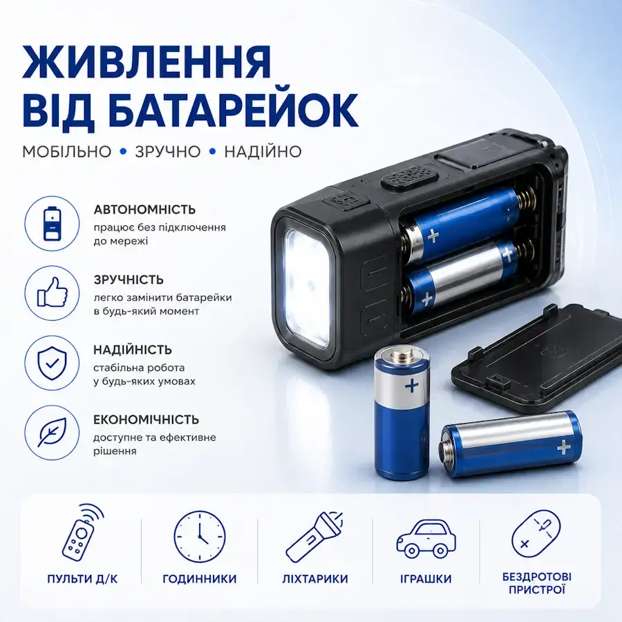 Товари з живленням від батарейок