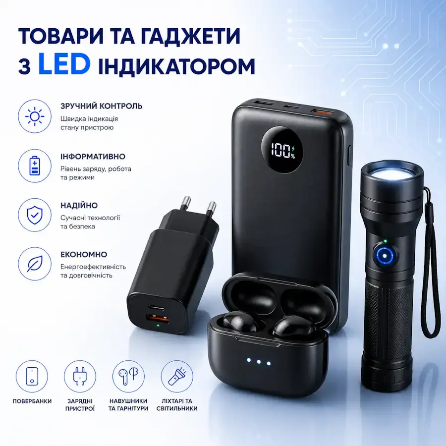 Товари зі світлодіодним індикатором