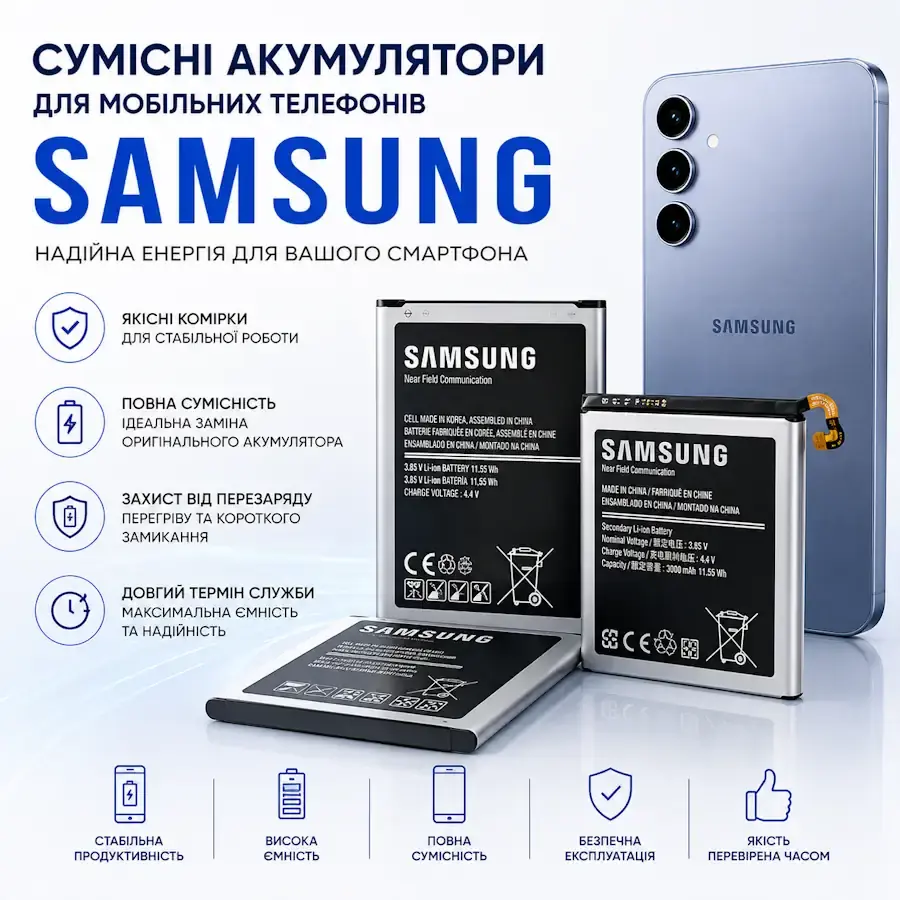 Сумісний акумулятор для мобільного телефону Samsung