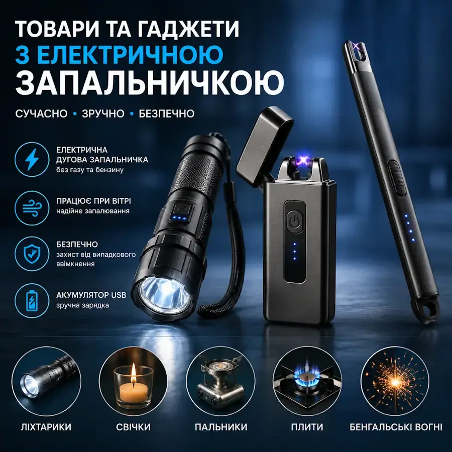 Ліхтарик та інші гаджети з електричною запальничкою