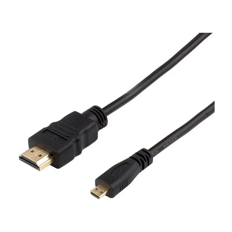 Кабель HDMI-D (micro), підключений до смартфона та телевізора, демонструючи можливість передачі відео та аудіо з мобільного пристрою на великий екран.