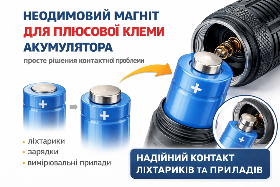 Неодимовий магніт на плюсовій клемі акумулятора