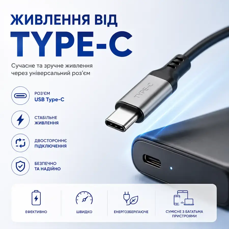 Товар із живленням через роз'єм USB Type-C