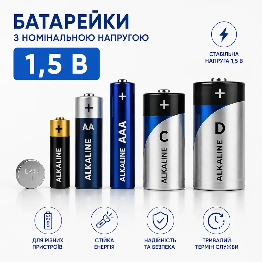 Батарейка з номінальною напругою 1,5 В