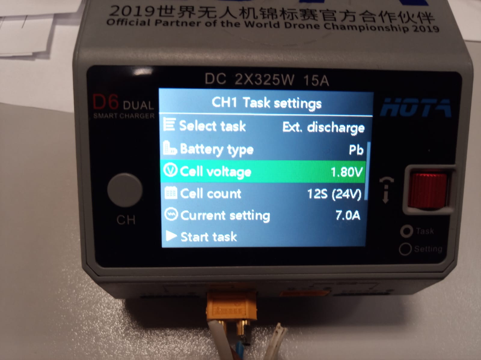 налаштування нота для 1го етапу теста акумулятор для FPV 6s2p 24V 5000mAh (LG INR18650 M29)