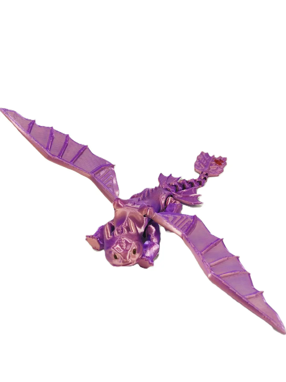 3D друк іграшка флексі-Дракон з крилами(PLA друк на замовлення, будь-якого кольору, довжина 210мм ширина 280мм рухливий, крила знімаються) від батарейки.com.ua