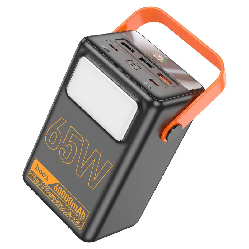 power bank Hoco J110А 60000mAh PD65W QC3.0 LCD Lamp Black), зображення 2