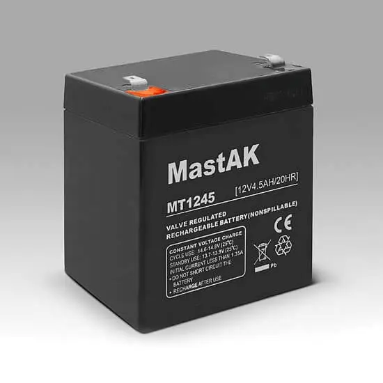 Акумулятор AGM Mastak MT1245 12V 4.5A), зображення 3 Акумулятор AGM Mastak MT1245 12V 4.5A), зображення 3