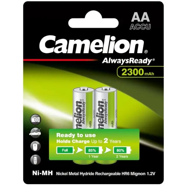 Акумулятор CAMELION Always Ready Ni-MH HR6 AA 2300 mAh 2bl), зображення 2