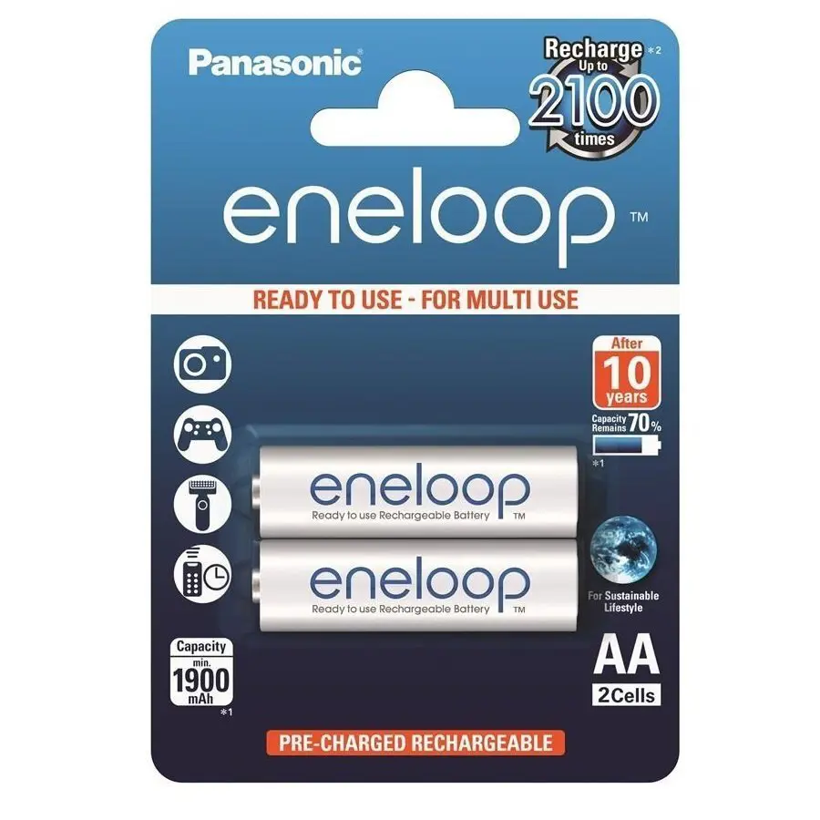 Акумулятор ENELOOP Panasonic Ni-MH R6 АА 1900mAh 2bl від батарейки.com.ua