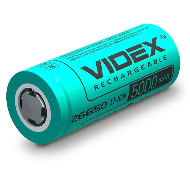 Акумулятор Літієвий Videx 26650 5000mAh від батарейки.com.ua
