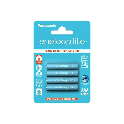 Акумулятор Panasonic ENELOOP Lite AAA HR03 550mAh 2BL), зображення 3 Акумулятор Panasonic ENELOOP Lite AAA HR03 550mAh 2BL), зображення 3