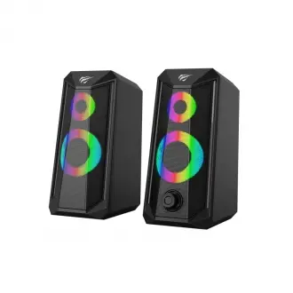 Акустика HAVIT THV-SK202 USB 2.0 Black (Потужність 3W x 2 (RMS), RGB підсвічування, Підключення через USB 2.0 та AUX (3.5мм), Матеріал – Пластик, Опір 4 Ом) від батарейки.com.ua