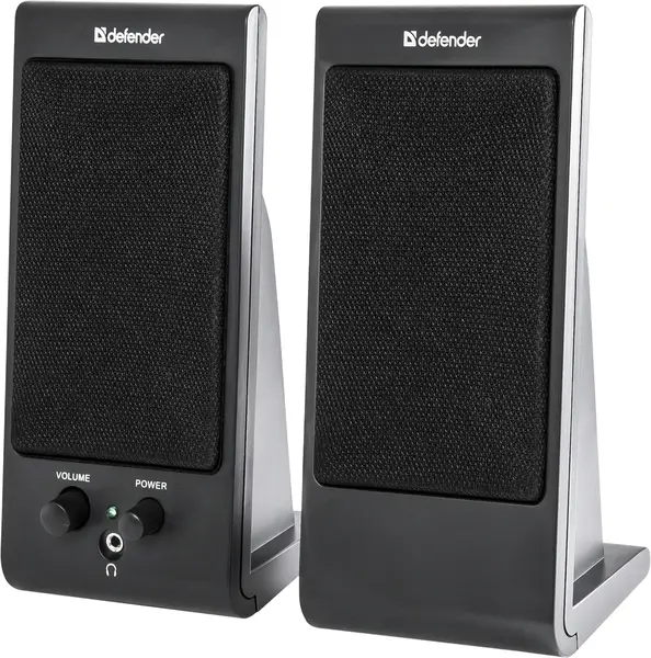 Акустика DEFENDER 2.0 SPK-165/SPK-170 4W USB чорний (Регулятор гучності звуку, роз'єм для навушників, магнітне екранування корпусу, Кнопка ввімкнення/вименення живлення) від батарейки.com.ua