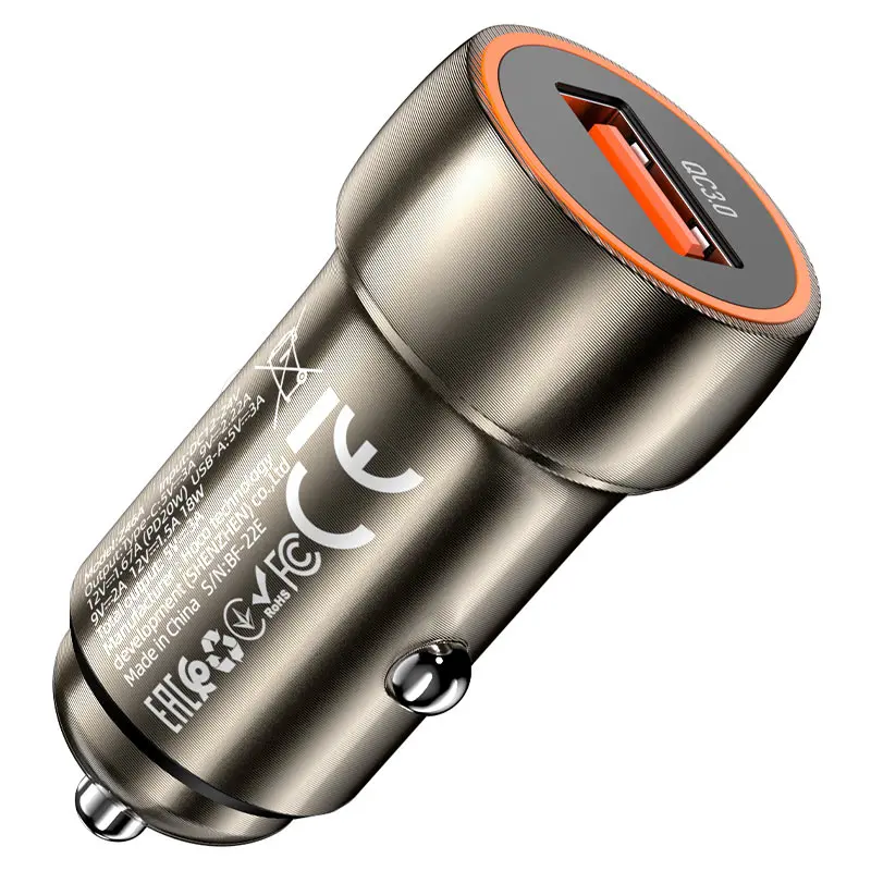 Автомобільне зарядне Hoco Z46 QC3.0 3.1А 18W (1USB) сірий від батарейки.com.ua