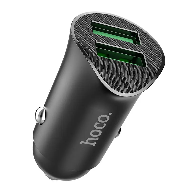 Автомобільне зарядн HOCO Z39 2USB QC3.0 18W Black від батарейки.com.ua