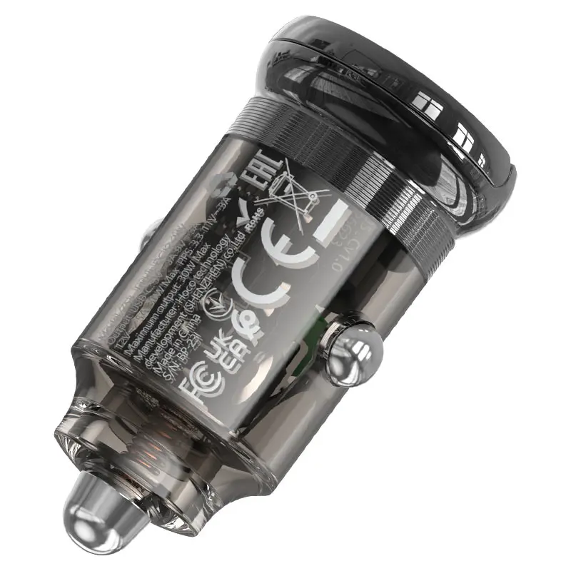 Автомобільне зарядне HOCO Z53 Type-C QC3.0 PD30W чорне), зображення 4 Автомобільне зарядне HOCO Z53 Type-C QC3.0 PD30W чорне), зображення 4