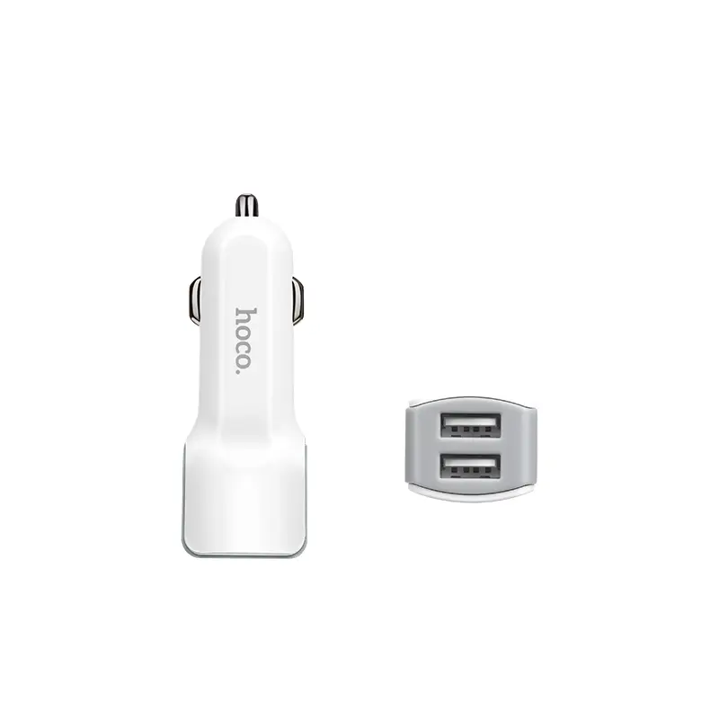 Автомобільне зарядне Hoco Z23 2 USB 2,4А Білий), зображення 5