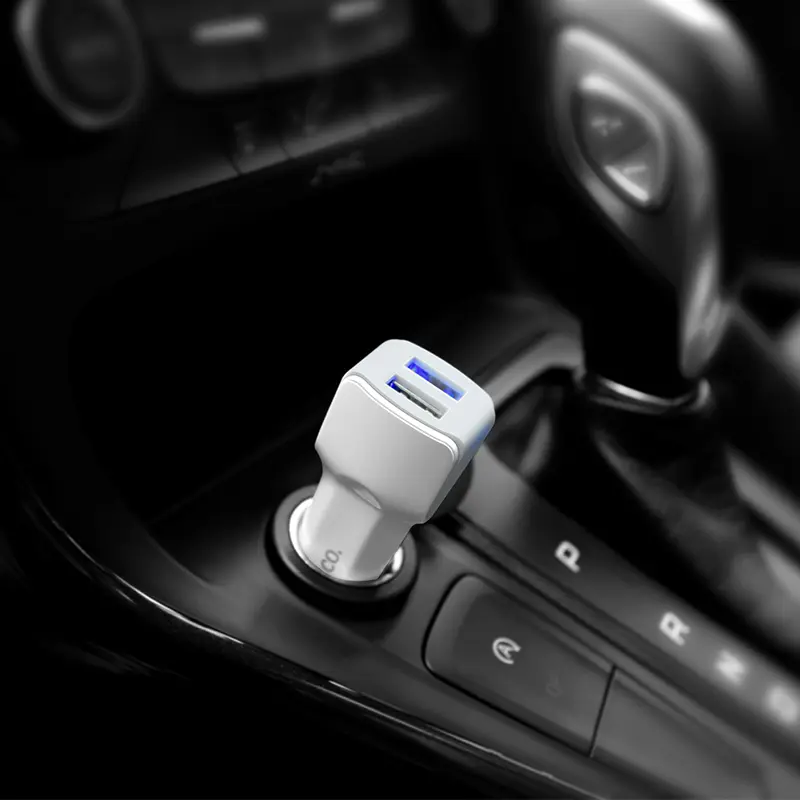 Автомобільне зарядне Hoco Z23 2 USB 2,4А Білий), зображення 10