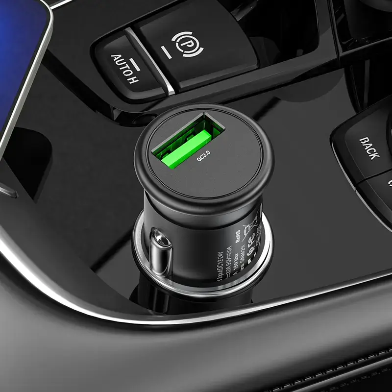 Автомобільне зарядне Hoco Z43 QC3.0 18W (1USB) чорний), зображення 4
