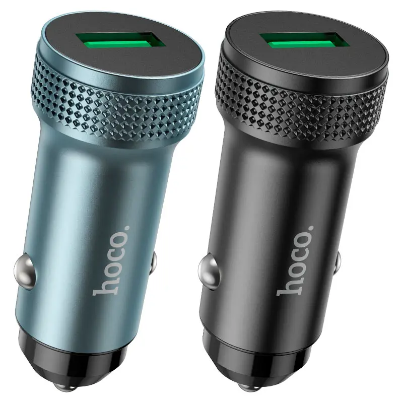Автомобільне зарядне Hoco Z49A QC3.0 3А 18W (1USB) сірий), зображення 5
