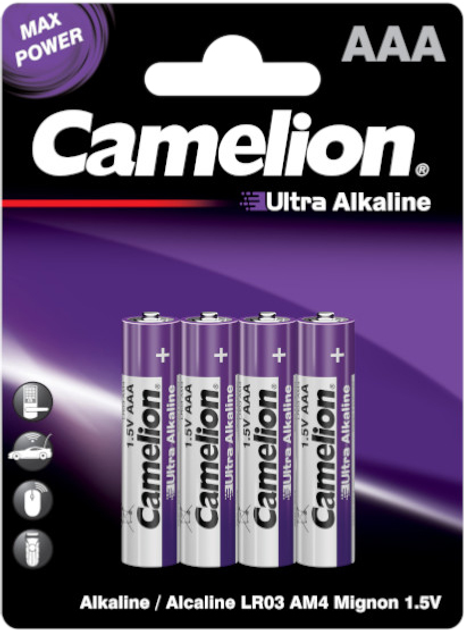Батарейка CAMELION LR 03 ААА Ultra Alkaline 4BL), зображення 2