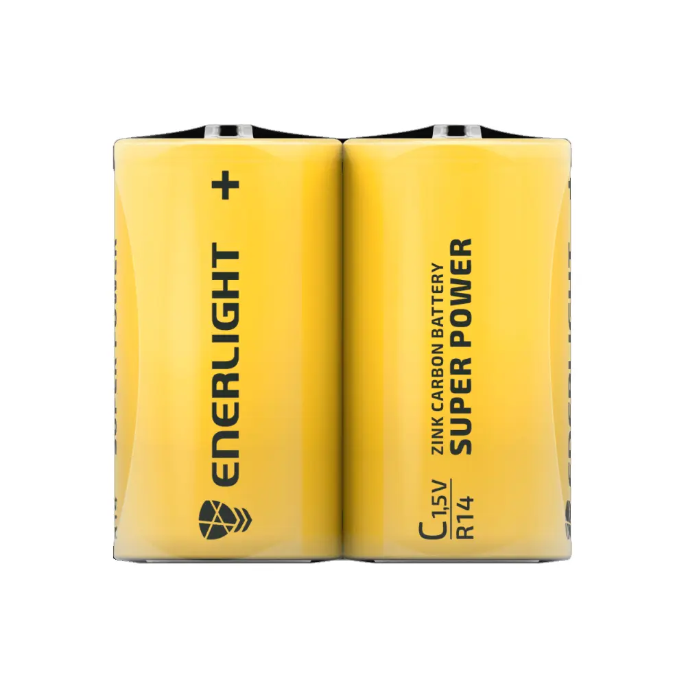 Батарейка ENERLIGHT R14 Super Power shrink 2 упаковка на сайті батарейки.com.ua