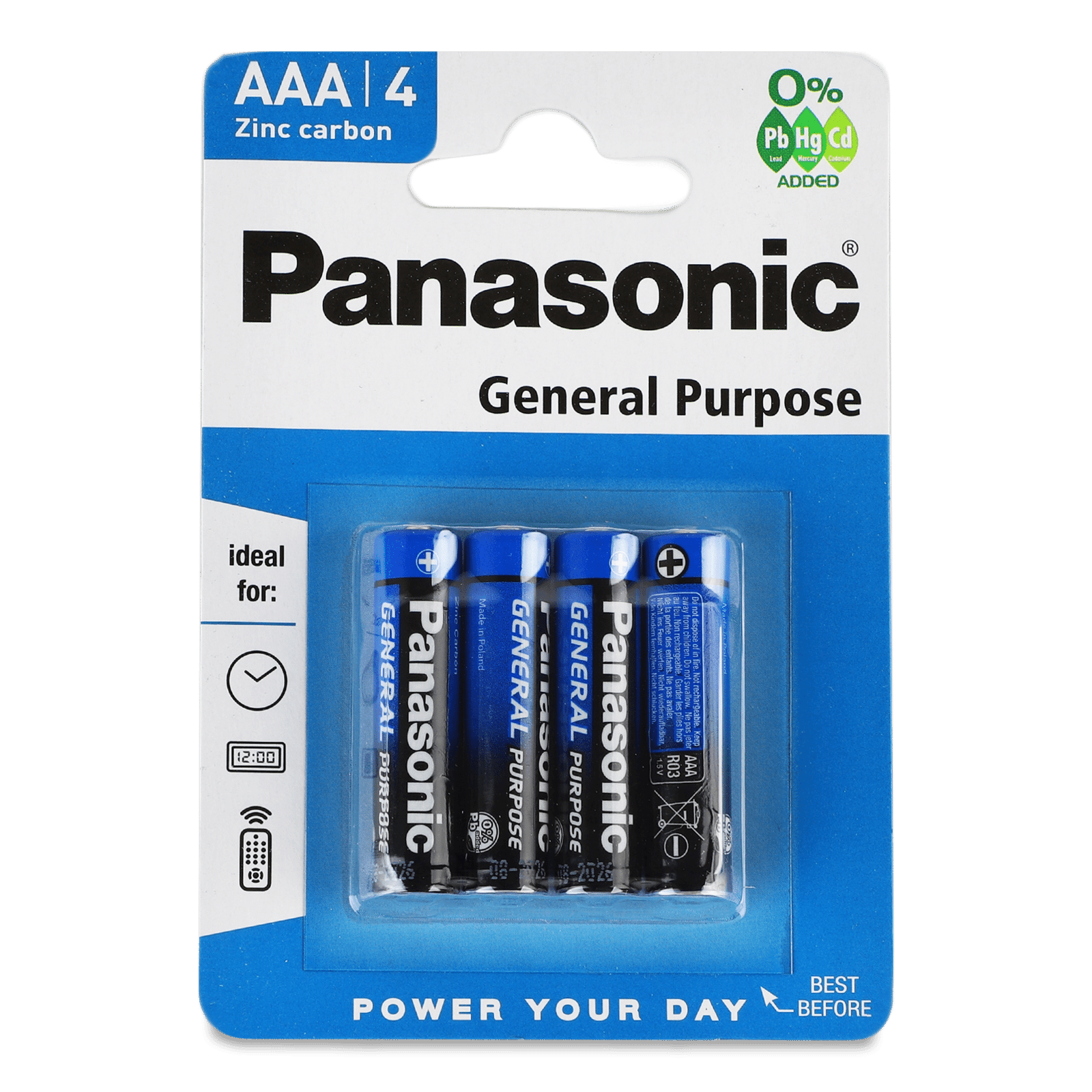 Батарейка PANASONIC General Purpose R03 Blister 1х4шт упаковка 48шт.