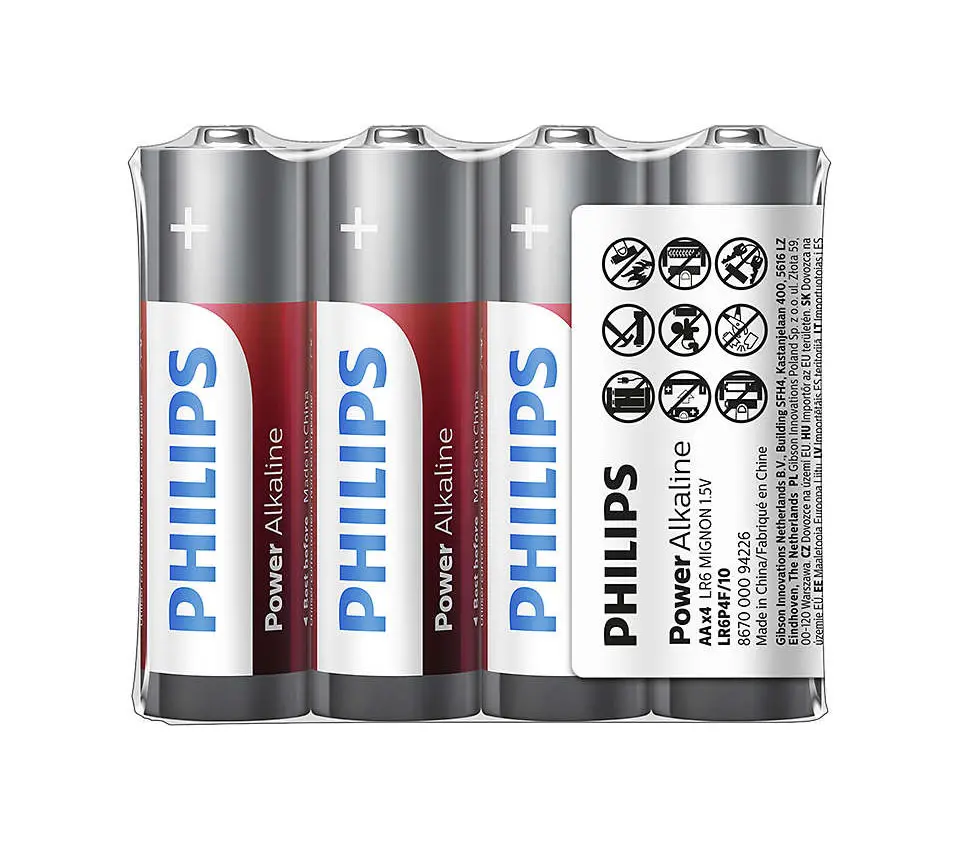 Батарейка PHILIPS Power Alkaline LR03-P4F коробка 1x4 шт 48уп - батарейки.com.ua.