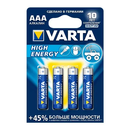 Батарейка VARTA 4903 (LR03) High-Energy 1x4 шт - купити на baterейki.com.ua