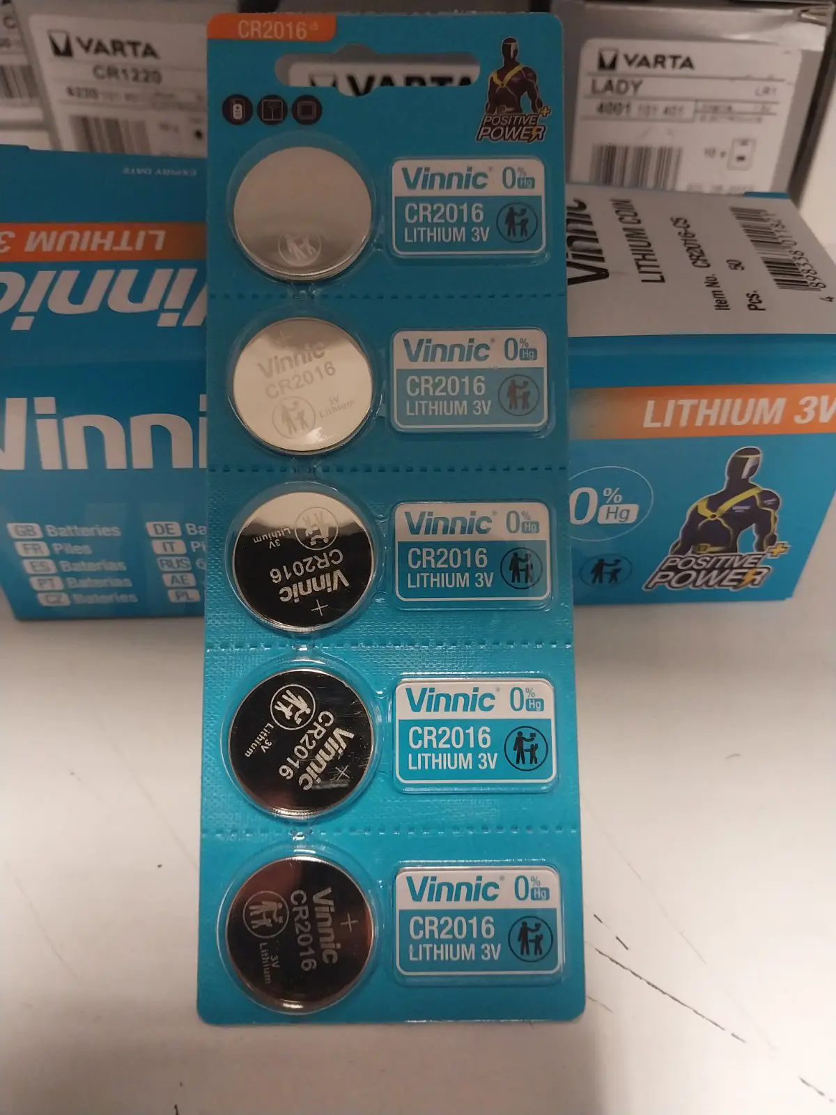 Батарейка VINNIC CR 2016 5BL від батарейки.com.ua