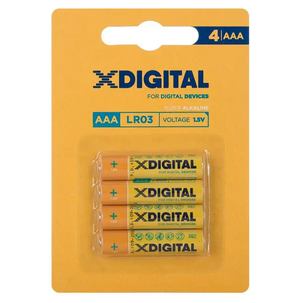 Батарейка X-DIGITAL LR 03 в упаковці 1x4, 40 штук