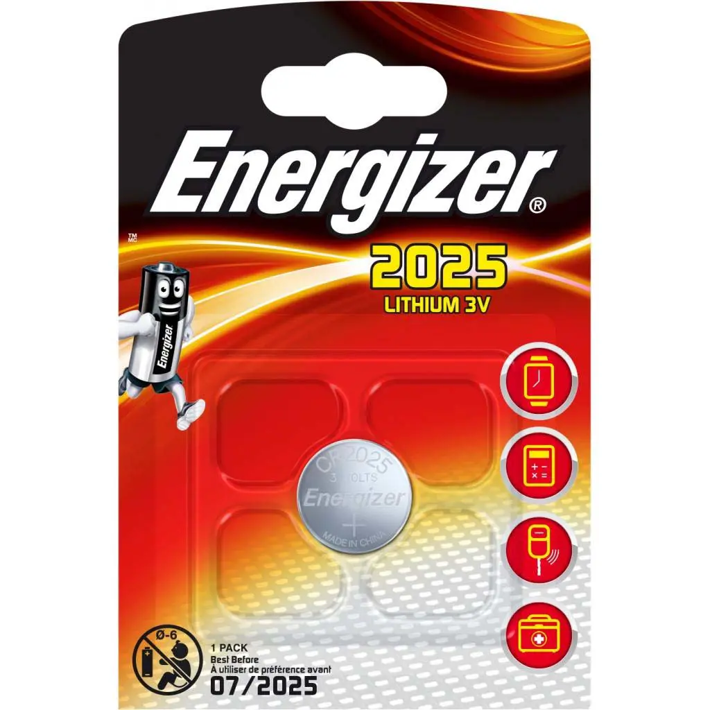 Літієва батарейка ENERGIZER CR2025 (1BL) - придбати на батарейки.com.ua