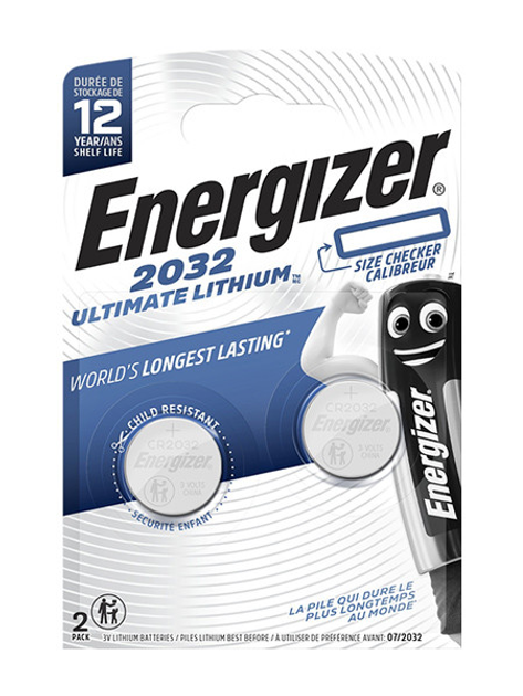 Батарейка літієва ENERGIZER CR2032 Ultimate Lithium 2BL від батарейки.com.ua