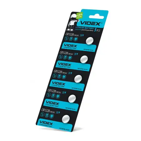 Батарейка літієва VIDEX CR 1220 Lithium 5bl), зображення 2