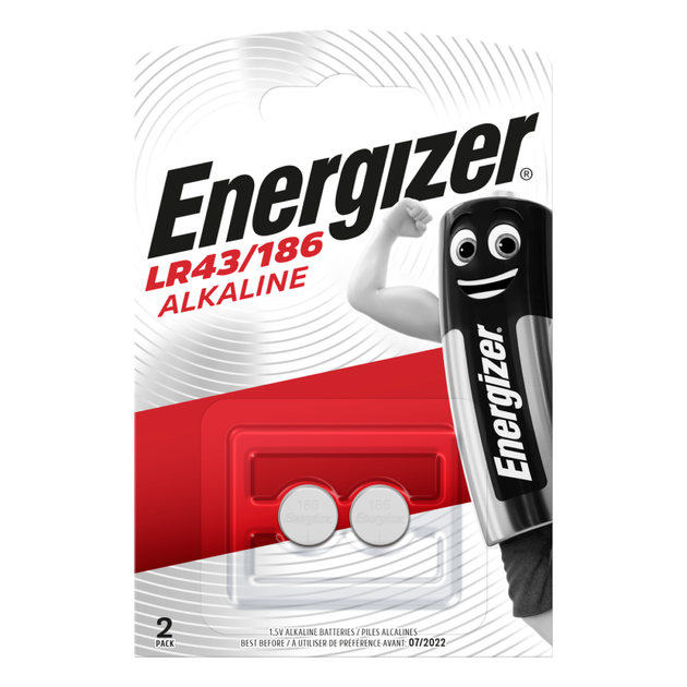 Батарейка лужна Energizer Alkaline LR43 (186) ZM 2BL. від батарейки.com.ua
