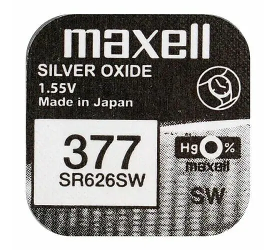 Батарейка для годинника MAXELL SR626SW-G4 (377) 1x10 (NEW EUROPE) - Купити на батарейки.com.ua