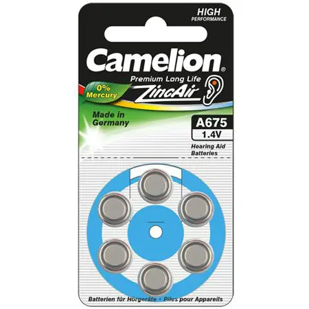 Батарейка в слуховий апарат CAMELION ZA 675 / 6 BL), зображення 2