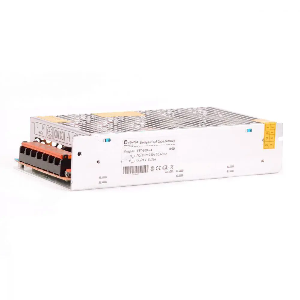 Блок живлення Venom VST-200-24 24V 8A 200Вт IP20 перфорований корпус), зображення 3