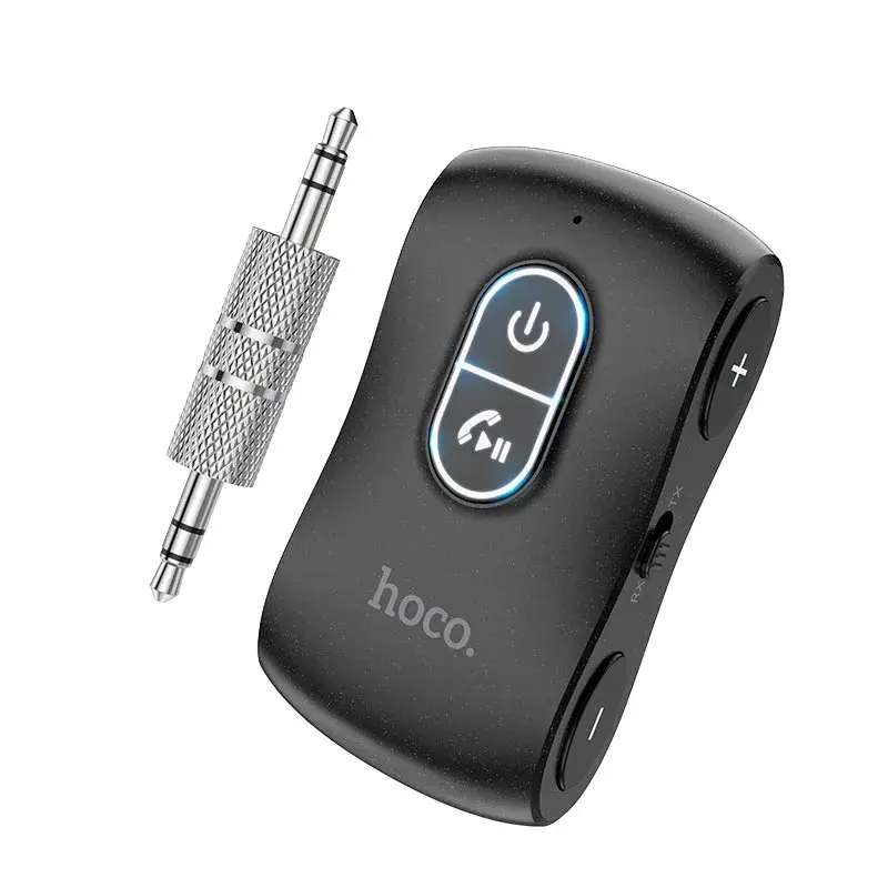 Bluetooth FM трансмітер Hoco E73 Pro (вбудований  АКБ) (Bluetooth FM трансмітер Hoco E73 – може працювати як в режимі передачі, так і в режимі прийому, тому з його допомогою можна організувати бездротове з’єднання між будь-якими пристроями за будь-яким сценарієм – головне, щоб у одного пристрою був роз’єм AUX, а у решти – Bluetooth.  Кнопки регулювання гучності, керування музикою та дзвінками. Вбудований мікрофон для прийому дзвінків із вільними руками. Вбудований акумулятор. Пристрій заряджається за допомогою кабелю Type-C, що входить до комплекту.  Дозволяє підключати смартфон до автомобільної аудіосистеми, ноутбука або портативної колонки, Bluetooth навушники або колонку до телевізора тощо) від батарейки.com.ua
