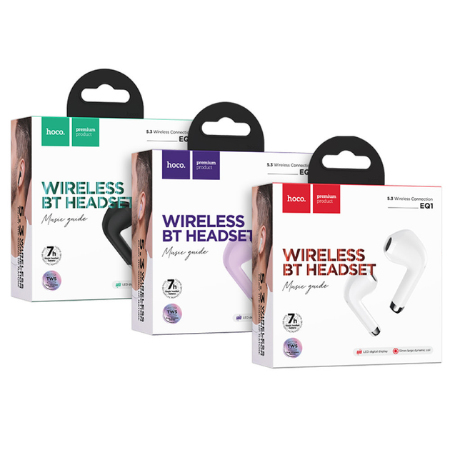 Bluetooth Навушники TWS HOCO EQ1 V5.3 білі), зображення 3