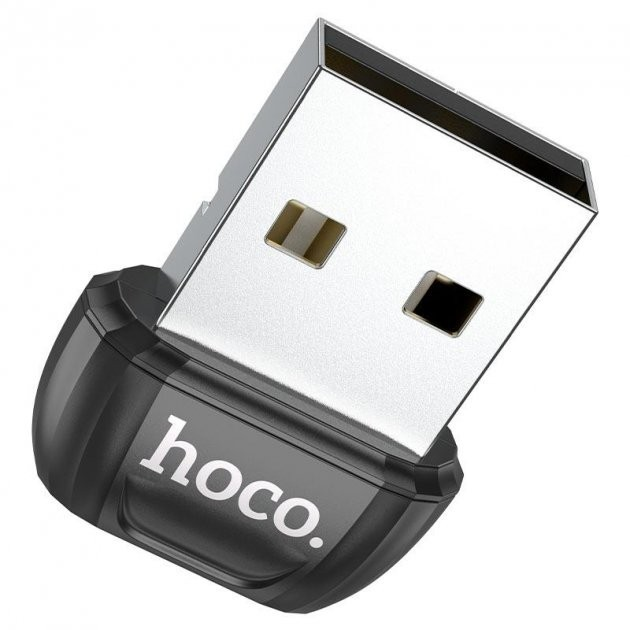 Bluetooth адаптер HOCO UA18 чорний (версія Bluetooth 5.0, розмір 22*17*1.2мм. Вага: 2г, підтримка підключення декількох пристроїв) від батарейки.com.ua