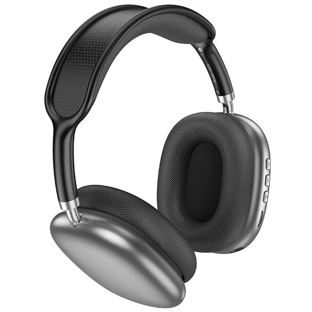 Bluetooth гарнітура BOROFONE BO22 Plus Elegant BT headphones Deep Space Gray (з мікрофоном, Bluetooth V5.3, частотний діапазон 20 Гц – 20000 Гц, ємність акумулятора 400mAh, розміри 204*184*84 мм, вага 199 г, TF-карта, AUX) від батарейки.com.ua