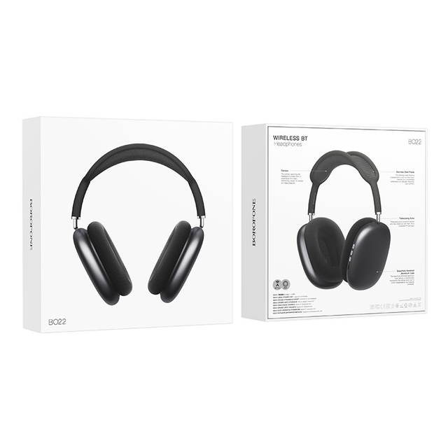 Bluetooth гарнітура BOROFONE BO22 Plus Elegant BT headphones Deep Space Gray), зображення 3