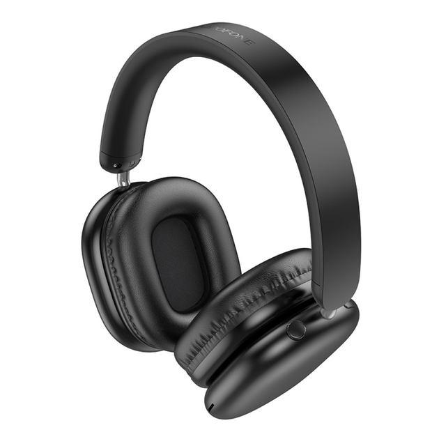 Bluetooth гарнітура BOROFONE BO27 Rhyme BT headphones чорний (телескопічні скобки для оптимального прилягання, амбюшури з кожзама, підтримка TF-карти, з мікрофоном, повнорозмірні, ємність акумулятори 400 мАг) від батарейки.com.ua