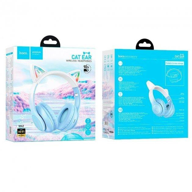 Bluetooth навушники Hoco W42 V5.3 blue), зображення 4 Bluetooth навушники Hoco W42 V5.3 blue), зображення 4