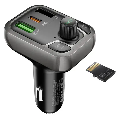 FM-модулятор BOROFONE BC38 Flash Energy PD20W QC3.0 2USB Black), зображення 4 FM-модулятор BOROFONE BC38 Flash Energy PD20W QC3.0 2USB Black), зображення 4